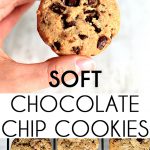 holding the best soft vegan chocolate chip cookies