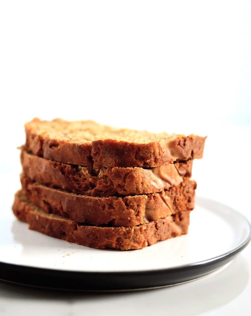 banana bread slices on a plate