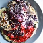 blueberry pancakes with homemade jam