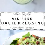 salad with oil-free basil dressing
