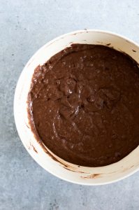 vegan chocolate pancakes butter in a bowl